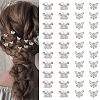 40Pcs 2 Styles Butterfly Alloy Rhinestone Hair Fastener for Women Girls Hairstyling OHAR-ME0001-02-1