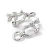 Rack Plating Brass Pave Cubic Zirconia Leaf Shape Ice Pick Pinch Bails KK-G464-07P-3