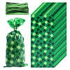 Rectangle Shamrock Clover Print Plastic Cookies Packing Pouches ABAG-WH0038-35A-1