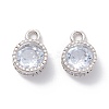 Alloy Clear Cubic Zirconia Charms ZIRC-A022-04P-1