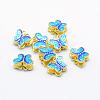 Electroplate Brass Enamel Beads KK-K185-17-RS-1