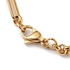 Ion Plating(IP) 304 Stainless Steel Figaro Chain Bracelet for Women X-BJEW-G669-21G-3