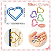 100Pcs 6 Colors Heart Shape Iron Paper Clips TOOL-WH20002-03B-2