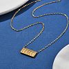 304 Stainless Steel 11:11 Number Rectangle Pendant Necklace with Cable Chains for Women NJEW-NH0001-04G-4