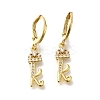 Brass Clear Cubic Zirconia Hoop Earrings EJEW-M045-01K-1