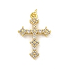 Rack Plating Brass Micro Pave Cubic Zirconia Pendants KK-G513-34G-1