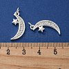 Rack Plating Brass Micro Pave Clear Cubic Zirconia Pendants KK-Q814-10S-3