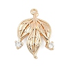 Brass Micro Pave Cubic Zirconia Pendants KK-Q026-21G-1