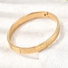 304 Stainless Steel Tartan Textured Hinged Cuff Bangles for Women SA-CBAC920-10G-2