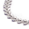 Enamel Wheat Link Chain Necklace NJEW-P220-02P-02-3