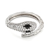 304 Stainless Steel Cubic Zirconia Open Cuff Ring for Women RJEW-S406-05P-02-2