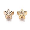 Brass Micro Pave Clear Cubic Zirconia Beads KK-Q764-008-1