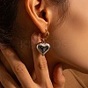 Ion Plating(IP) 304 Stainless Steel Heart Dangle Stud Earrings EJEW-L266-01GP-2