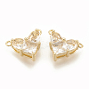 Brass Cubic Zirconia Charms X-KK-S340-12G-07-1