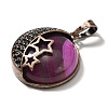 Natural Orchid Banded Agate(Dyed & Heated) Pendants G-P560-01R-15-2