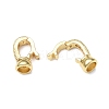 Rack Plating Brass Micro Pave Clear Cubic Zirconia Fold Over Clasps KK-E080-02G-4