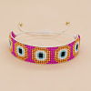 Handmade Evil Eye Glass Seed Bead Bracelets QL5198-3-1