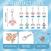 20Pcs 10 Colors Alloy & Glass Pendant Decorations PALLOY-TAC0211-3