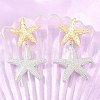 Brass Micro Pave Cubic Zirconia Dangle Stud Earrings EJEW-G471-29D-GP-1