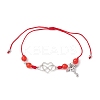 Natural Dyed White Jade Braided Bead Bracelets BJEW-JB09823-04-1