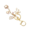 Cat Shape with Flower Alloy Enamel Keychains KEYC-JKC01407-01-4