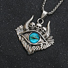Evil Eye Skull Alloy Pave Glass Pendant 667 Stainless Steel Chain Necklaces for Men FS-WG7A50C-01-1