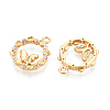 Brass Micro Pave Cubic Zirconia Pendants X1-KK-N263-78C-G-2