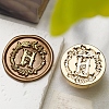 Golden Tone Wax Seal Brass Stamp Head DIY-B079-01G-H-1