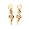 Brass Micro Pave Cubic Zirconia Charms KK-U056-35G-1