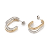 PVD Vacuum Plating 201 Stainless Steel Oval Stud Earrings LS-EJEW-I309-48GP-2
