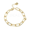 Brass Paperclip Chain Bracelets BJEW-C138-01G-4