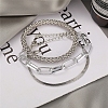 3Pcs Alloy Snake Chain Bracelets & Oval Link Chain Bracelets & Bangles Set WGF0598-02-1