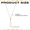 1Pc 1MM Brass Round Snake Chain Slider Lariat Necklaces NJEW-LP0009-12G-2