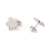 Non-Tarnish 201 Stainless Steel Stud Earring Findings with Hole EJEW-A071-10B-P-2