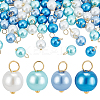 200Pcs 4 Style Pearlized Glass Pearl Pendants PALLOY-PHE00003-1