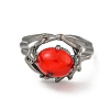 Oval Alloy Rhinestone Solitaire Ring LS-RJEW-Z048-06B-01-2