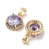 Brass Micro Pave Cubic Zirconia Charms KK-B102-06G-2