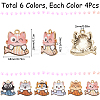 24Pcs 6 Colors Rack Plating Alloy Enamel Pendants FIND-SC0012-11-2
