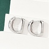 Brass D-Shaped Hoop Earrings EJEW-Q016-17P-4