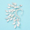 Alloy Leaf Cuff Earrings EJEW-P246-02S-4