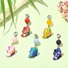 Butterfly Alloy Enamel Pendant Decorations HJEW-JM01191-4