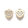 Brass Micro Pave Clear Cubic Zirconia Charms X-KK-R134-011-NF-2