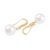 Rack Plating Brass Cubic Zirconia ABS Pearl Earring Hooks EJEW-S219-16G-07-2