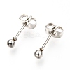 304 Stainless Steel Ball Stud Earrings EJEW-C501-10A-6
