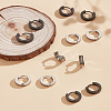 12Pcs 2 Colors 304 Stainless Steel Hoop Earrings EJEW-LP0001-38-3
