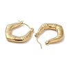 Rhombus 201 Stainless Steel Half Hoop Earrings for Women EJEW-G385-37G-2