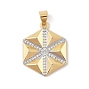 Brass Micro Pave Cubic Zirconia Pendants KK-U047-21GP-1
