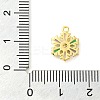 Snowflake Real 18K Gold Plated Rack Plating Brass Micro Pave Cubic Zirconia Pendants Charms KK-S396-11A-3