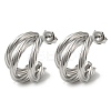 Non-Tarnish 304 Stainless Steel Stud Earrings EJEW-Z026-11P-1