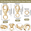 Beebeecraft 6Pcs 2 Size 925 Sterling Silver Lobster Claw Clasps STER-BBC0005-57G-2